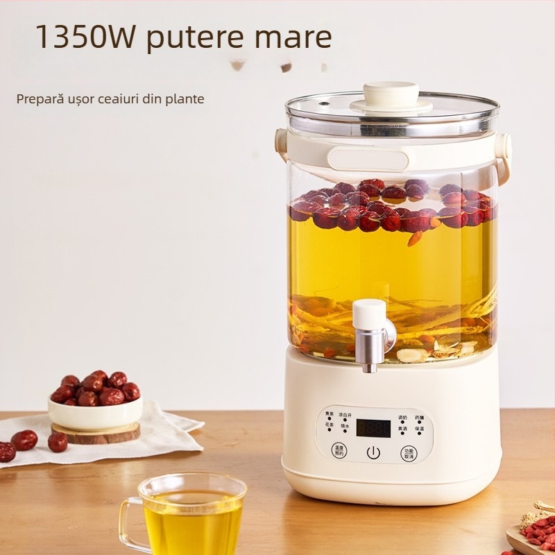 Dq-701 Ceainic din sticlă cu robinet — multifuncțional, infuzare și fierbere integrate, temperatură constantă, termostat digital, capacitate 4 L, pentru uz casnic