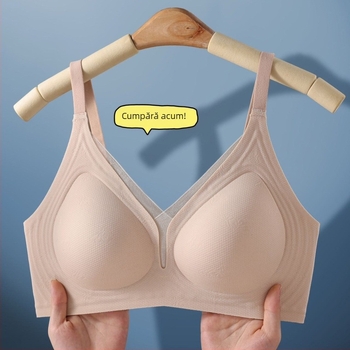 Sutien cupe modelate din latex, fără cusături, din plasă cu dantelă, decolteu în V, fără sârmă, respirabil, pentru sâni mici