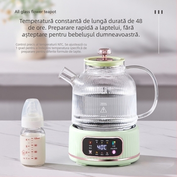 Ceainic din sticlă pentru sănătate, design cu compartimente, multifuncțional, pentru casă și birou, 1–1,5 L