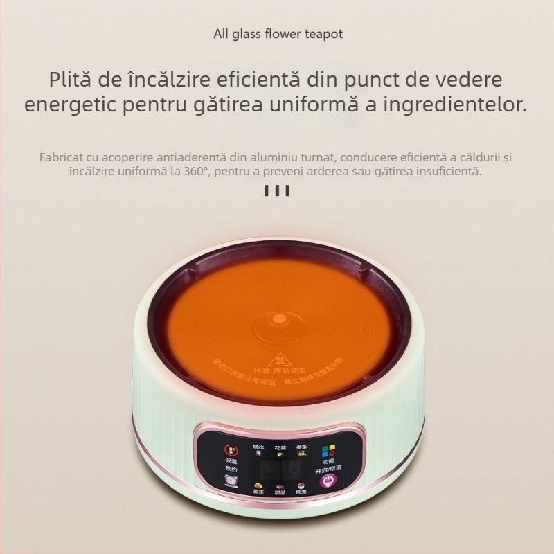 Ceainic din sticlă pentru sănătate, design cu compartimente, multifuncțional, pentru casă și birou, 1–1,5 L