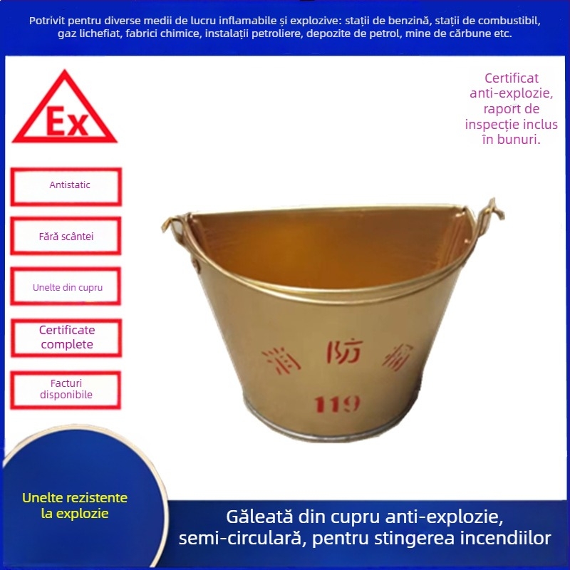 Lopată din cupru, rezistentă la explozii, cu aliaj de cupru anti-static, pentru stații de carburanți și uzine chimice