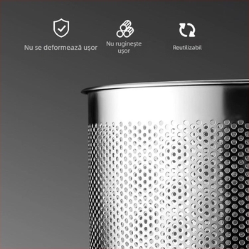 Colander din oțel inoxidabil gros pentru fiert paste, cu coș de strecurare încorporat