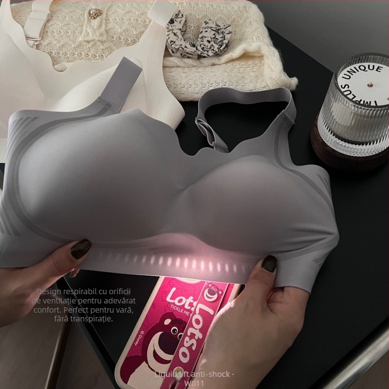 W011 Sutien fără cusături, push-up, lift lichid și suport moale din gel pentru un bust mic