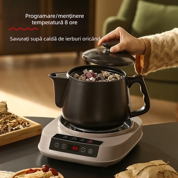 Recipient ceramic pentru decocturi, automat, cu atingere și izolație termică, pentru sănătate, 3–4 L, personalizabil