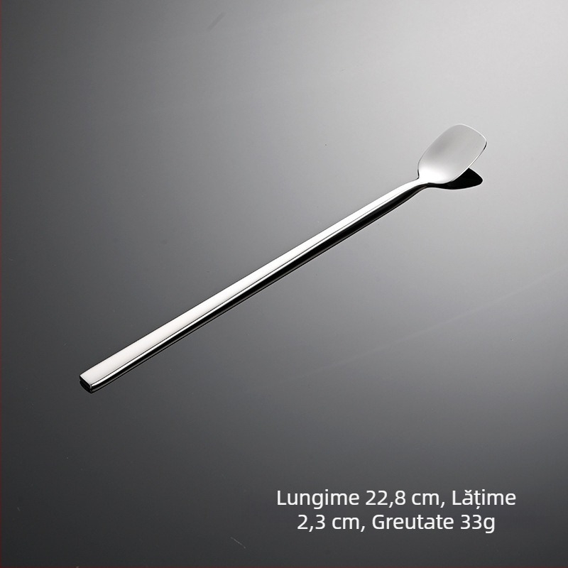 Tianlin oțel inoxidabil 316, lingură de amestec cu cap pătrat și mâner prelungit – lingură pentru gheață, lingură de bar, lingură de cafea și lingură de cocktail