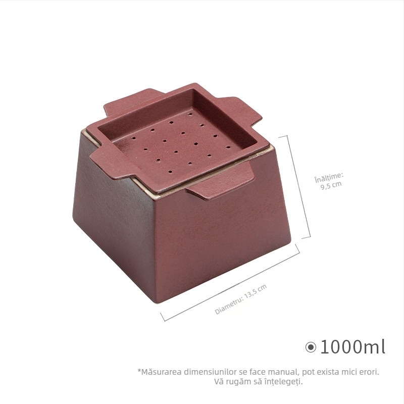 Yinchuantang set Kung Fu de ceai: vas pentru infuzie uscată, recipient ceramic gros pentru apă, accesorii pentru ceremonia ceaiului, bol de apă
