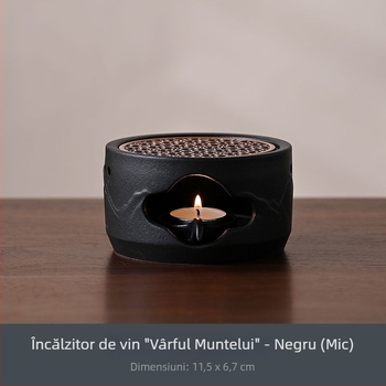 Foc de ceai ceramic cu suport pentru lumânare, încălzitor de ceai cu bază din sticlă izolată - set de încălzire ceai, nou model