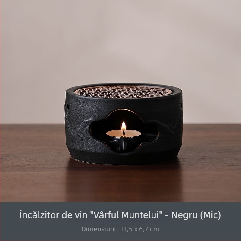 Foc de ceai ceramic cu suport pentru lumânare, încălzitor de ceai cu bază din sticlă izolată - set de încălzire ceai, nou model