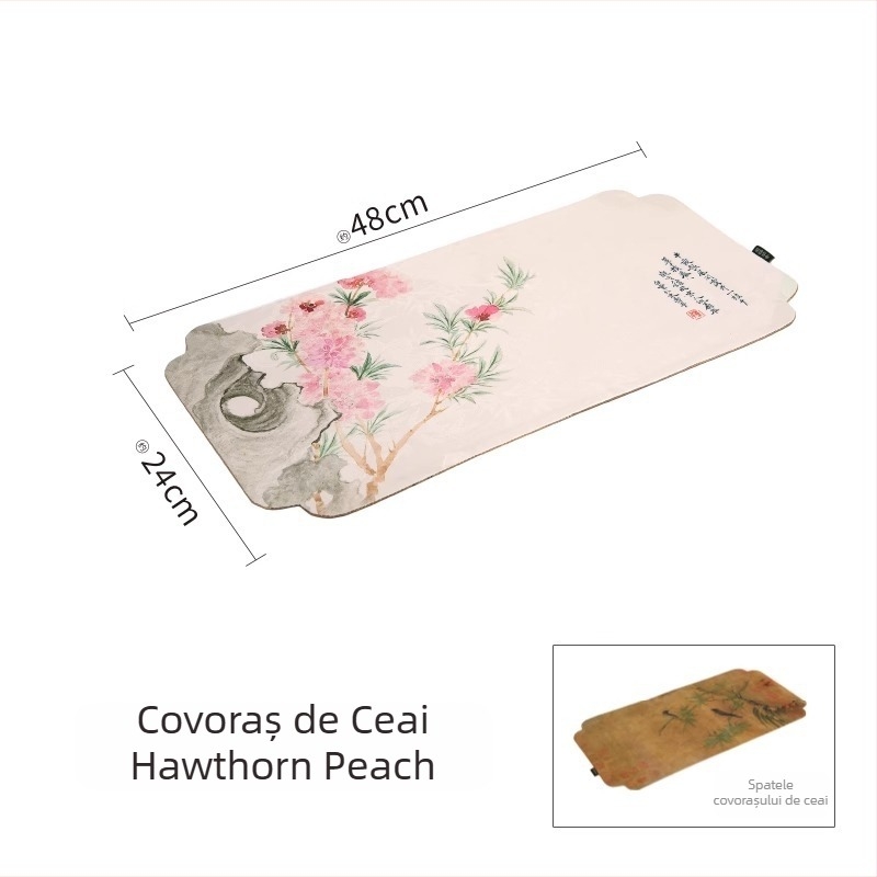 Set de ceremonie a ceaiului în stil Zen, chinezesc retro: covoraș pentru ceai, runner de masă, suport termic pentru ceainic și accesorii pentru ceremonia ceaiului