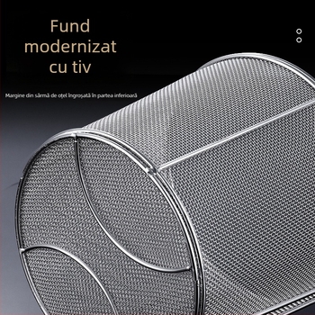 Colander de bucătărie din oțel inoxidabil, cu mâner din lemn, pentru agățat; strecurător mare pentru tăiței și legume