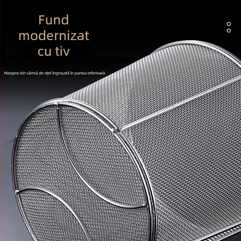 Colander de bucătărie din oțel inoxidabil, cu mâner din lemn, pentru agățat; strecurător mare pentru tăiței și legume
