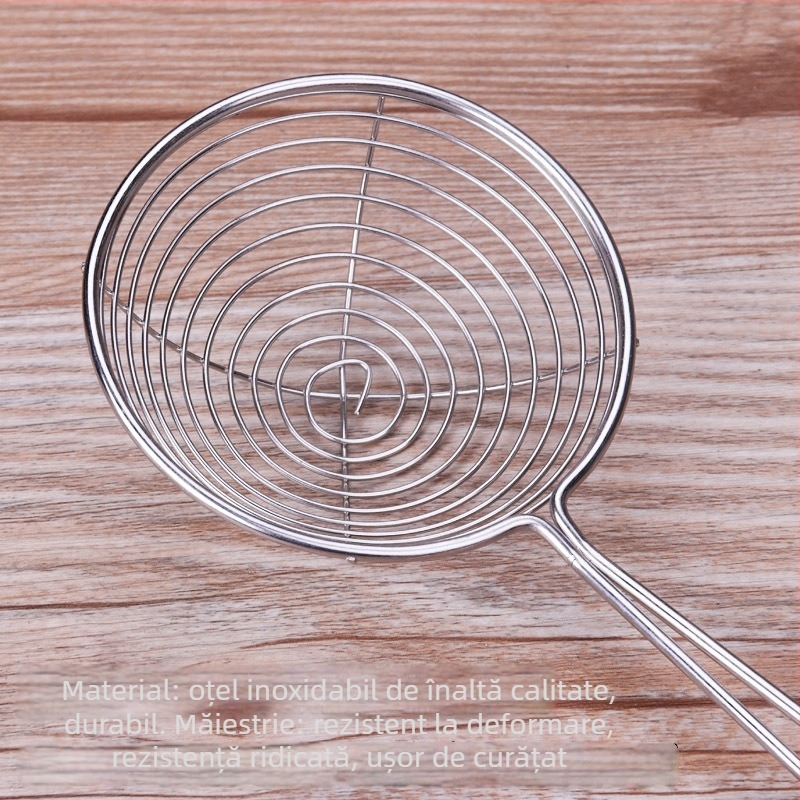 Strecurător perlat cu mâner roșu, sită din oțel inoxidabil, filtru adânc mic pentru hot pot, bucătărie și ceai cu lapte