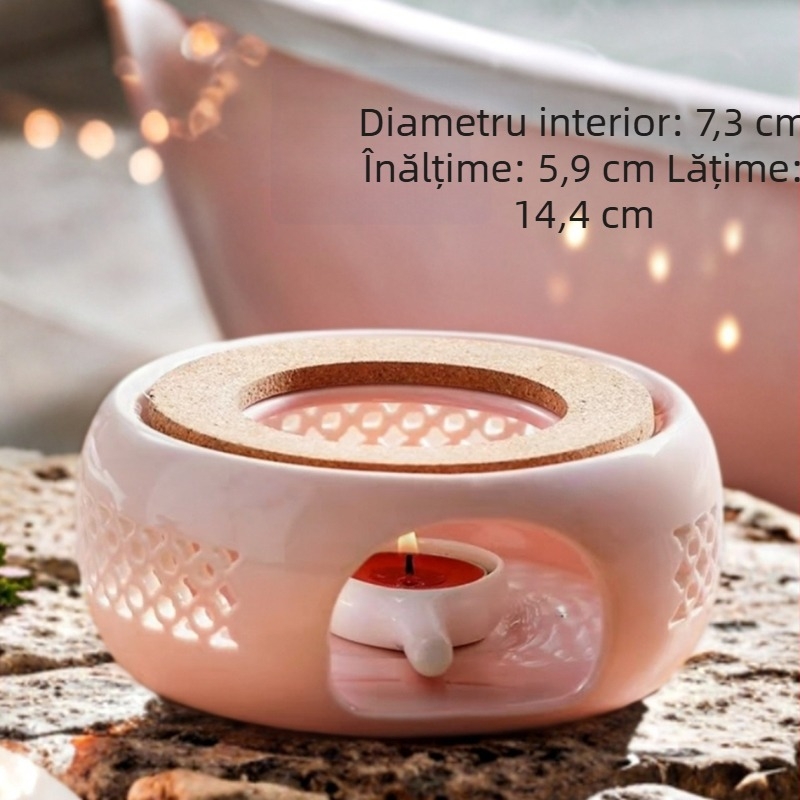 Ceainic din sticlă, stil nordic, încălzitor cu lumânare pentru ceai de flori