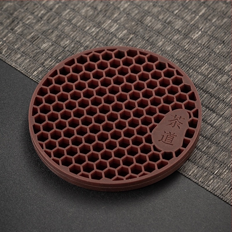 Covoraș din silicon pentru ceainic cu drenaj gol și design antiaderent, covoraș pentru ceainic din lut purpuriu, covoraș termoizolant în stil chinezesc nou, covoraș pentru ceaiuri