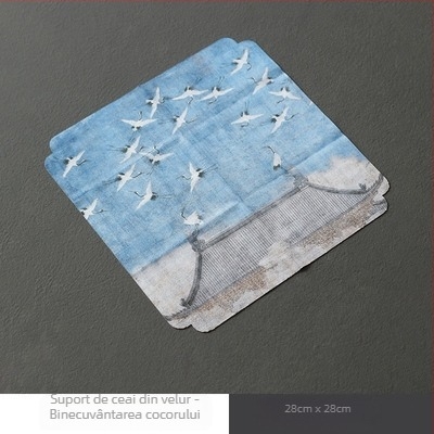 Prosop de ceai în stil chinezesc, velur - absorbent pentru ceainic și față de masă pentru ceai