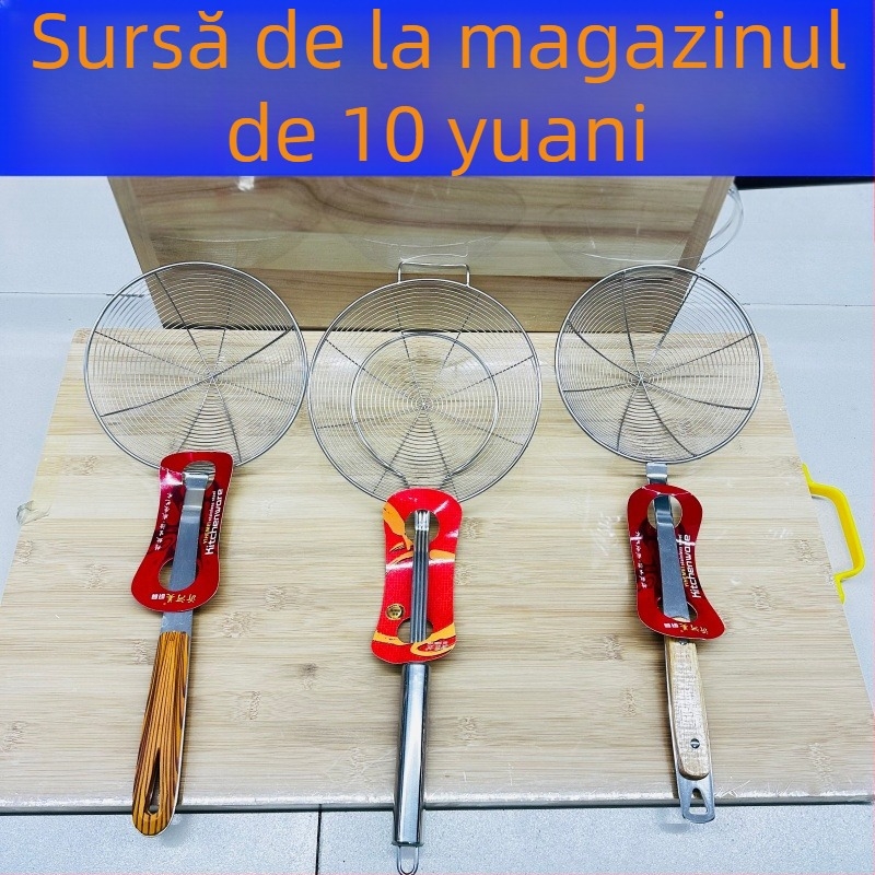 Lingură strecurătoare din oțel inoxidabil, mare, groasă, pentru bucătărie, strecurător de tăiței, uz casnic, ușor de curățat