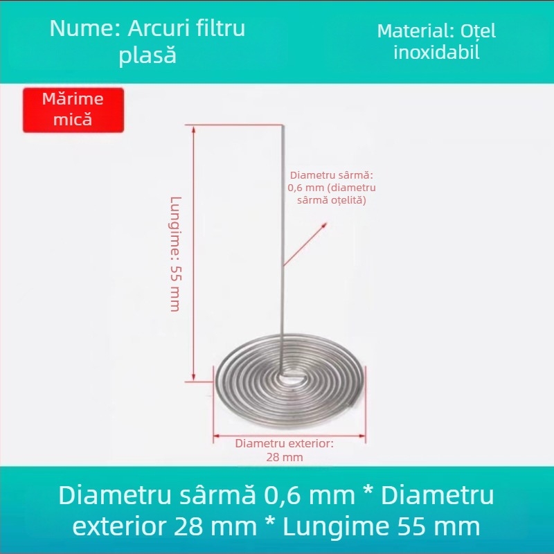 Filtru din oțel inoxidabil pentru gură de ceainic, infuzor cu arc pentru frunze de ceai