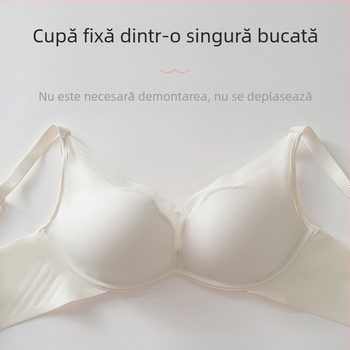 Sutien din modal mătase pentru femei, toamnă-iarnă, susținere pentru sânii mici, fără sârmă metalică, ridicare și modelare a sânilor pe lateral, confort zilnic.