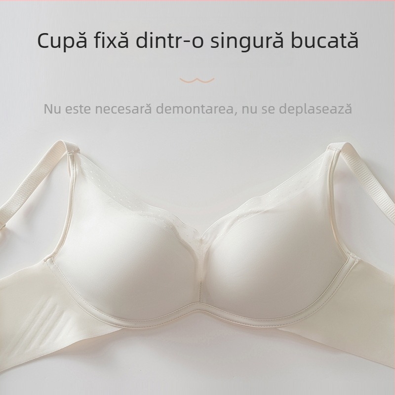Sutien din modal mătase pentru femei, toamnă-iarnă, susținere pentru sânii mici, fără sârmă metalică, ridicare și modelare a sânilor pe lateral, confort zilnic.