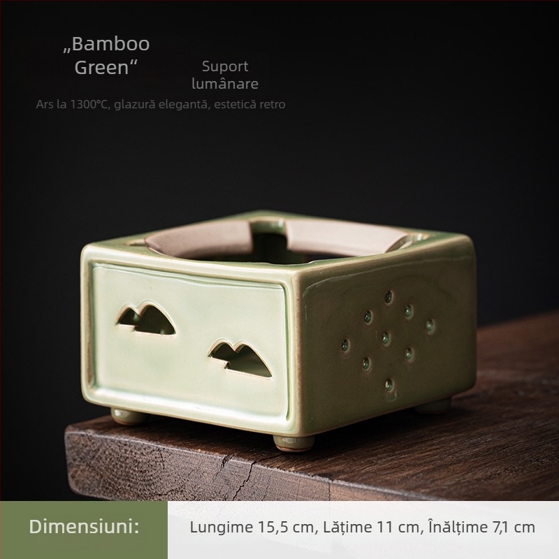 Plită ceramică cu lumânare pentru ceai, set ceremonial de ceai, bază de menținere a căldurii pentru ceainic