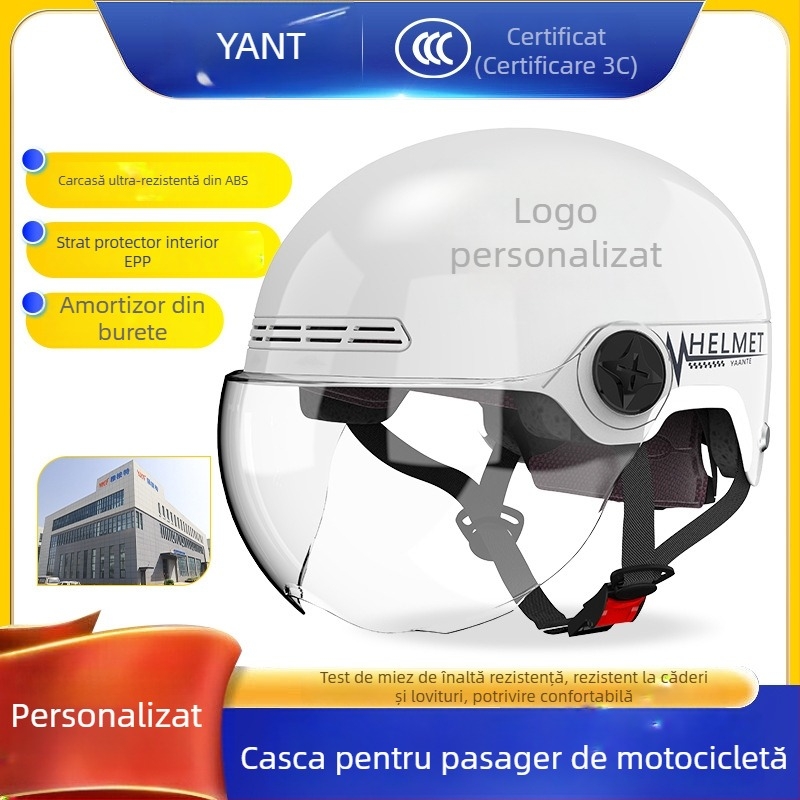 Casca Eucalyptus 3C certificată pentru motociclete electrice, tip half-helmet, unisex, toate sezoanele, deplasări urbane