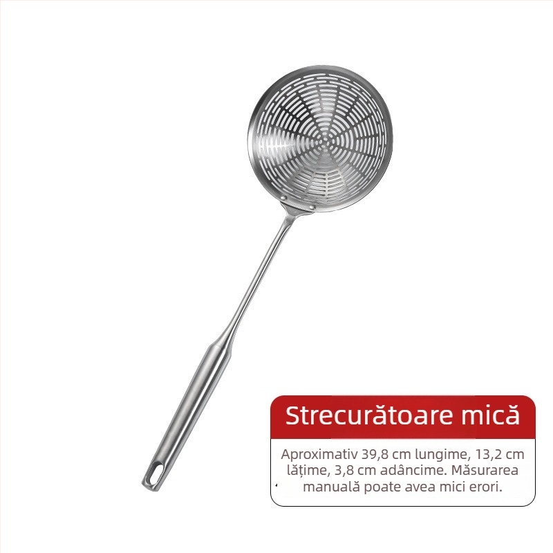 Lungă sită din oțel inoxidabil 304, mare, cu mâner lung, pentru gomboți și tăiței