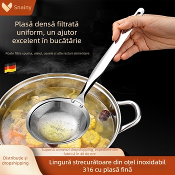 Lingură pentru spumă din oțel inoxidabil 316 pentru bucătărie de casă, separare a uleiului și filtrare