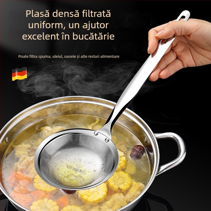 Lingură pentru spumă din oțel inoxidabil 316 pentru bucătărie de casă, separare a uleiului și filtrare
