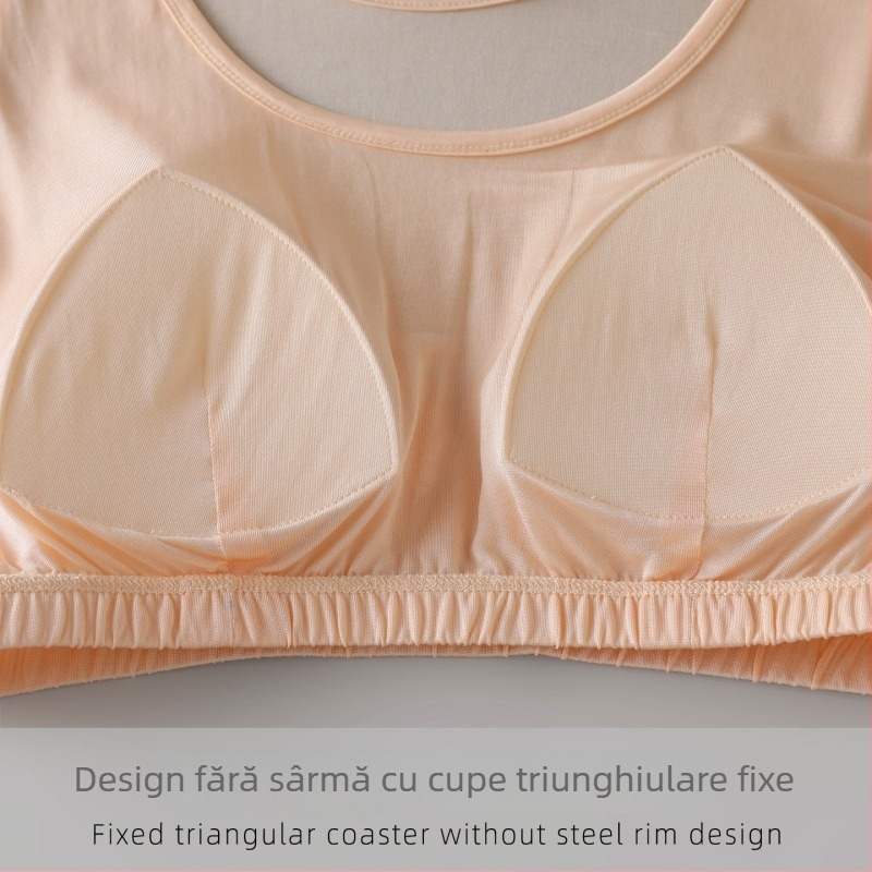 Sutien tip camisol din 100% mătase Mulberry, mătase tricotată, confortabil și respirabil, fără sârmă, lenjerie minimalistă