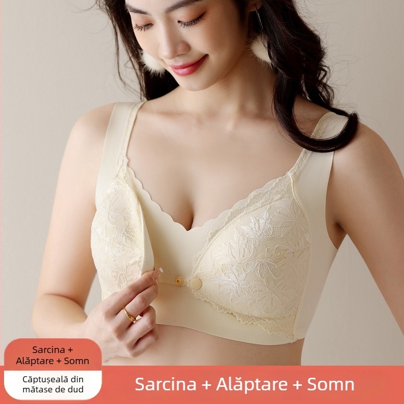 Sutien de alăptare din mătase Mulberry, pentru sarcină, fără armături, cu susținere, confortabil