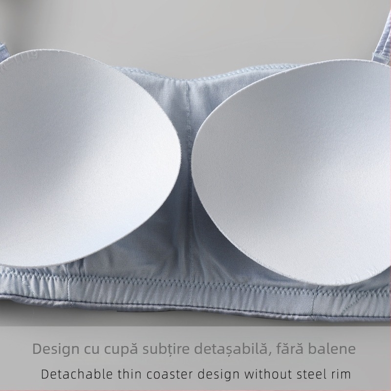Sutien fără bretele, din satin de mătase de înaltă calitate, căptușit cu 100% mătase Mulberry, plăcut la atingere, confortabil, design simplu, subțire, lucios