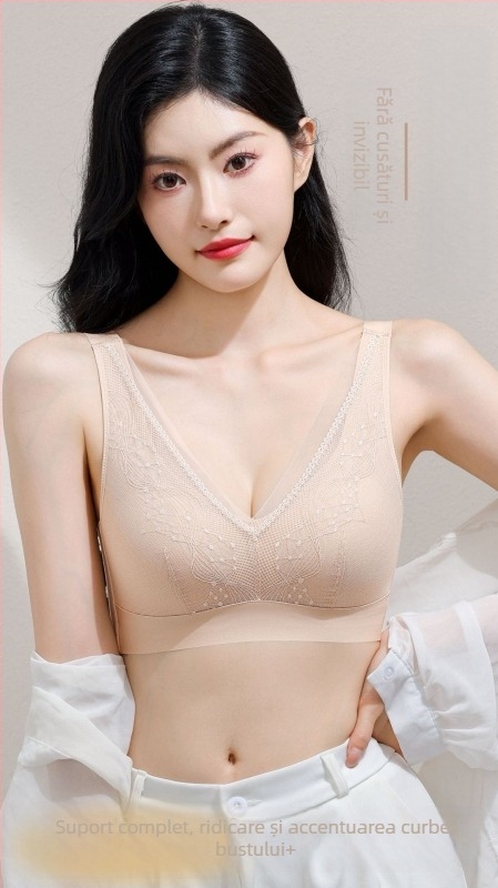 Sutien-vest luxos cu cupă interioară din latex, fără cusături, efect subțire, căptușit cu modal
