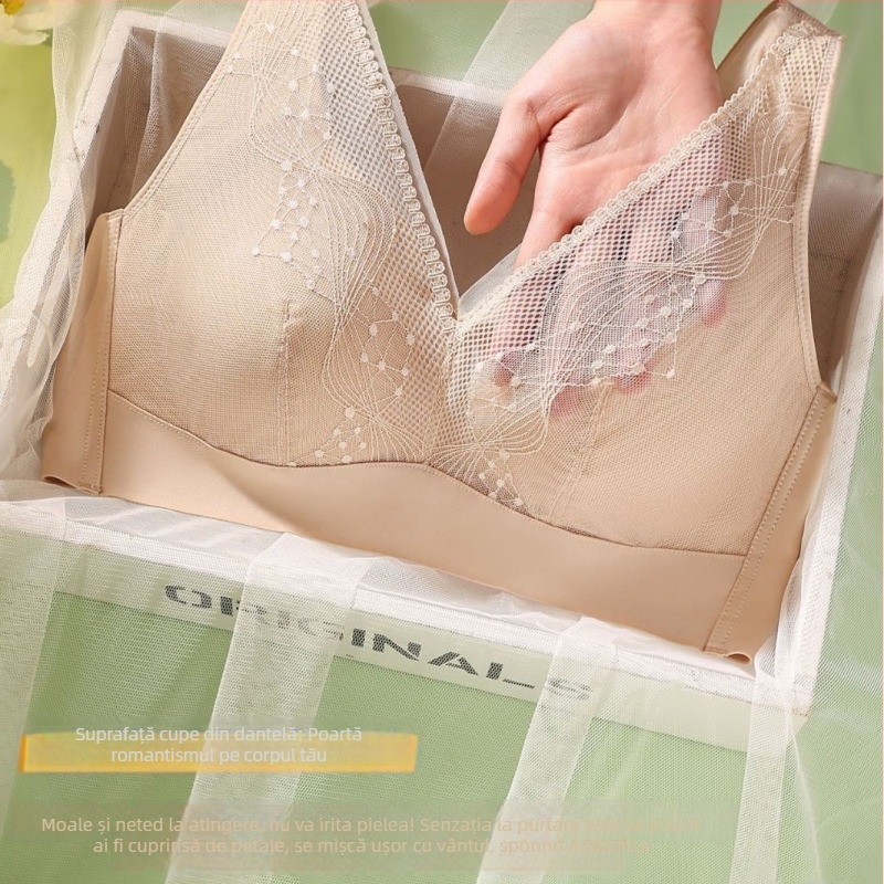 Sutien-vest luxos cu cupă interioară din latex, fără cusături, efect subțire, căptușit cu modal