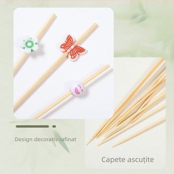 Mini frigărui cu fructe caramelizate – bețișoare de bambus de unică folosință pentru fructe, burgeri și cocktailuri, bețișoare decorative