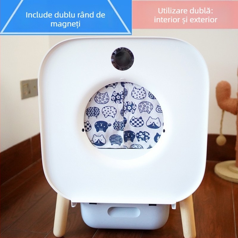 Xiaowan Cutie de Nisip pentru Pisici, Complet Automată, Compatibilă cu Pungi de Gunoi cu Șnur, Robuste și Durabile