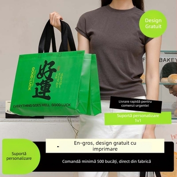 Geantă de umăr din material nețesut pentru haine și cadouri, pliabilă, laminată, ecologică, personalizabilă