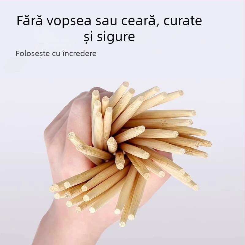 Bețișoare de unică folosință din bambus, rotunde, îngroșate, confortabile și igienice pentru livrare, uz casnic și comercial