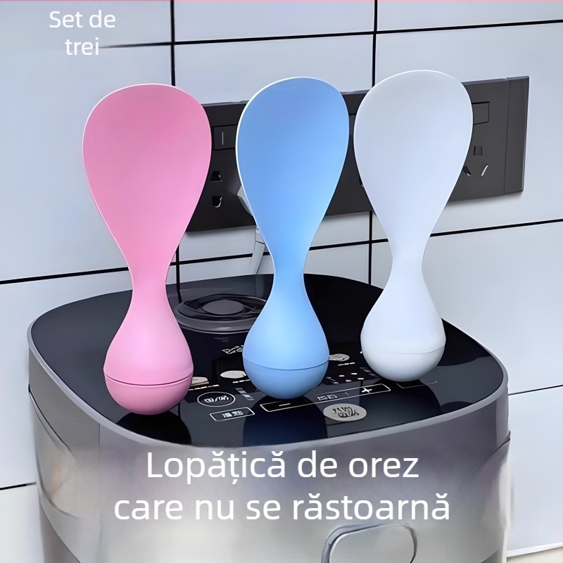 Lingură de orez antiaderentă, care stă în picioare, din material alimentar, rezistentă la temperaturi înalte, ușor de curățat