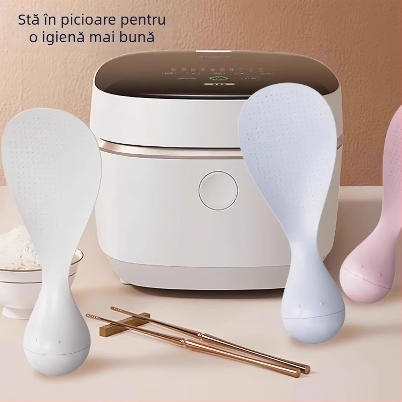 Lingură de orez antiaderentă, care stă în picioare, din material alimentar, rezistentă la temperaturi înalte, ușor de curățat