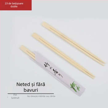 Bețișoare de unică folosință din bambus, cu husă de hârtie – set pentru hoteluri și banchete