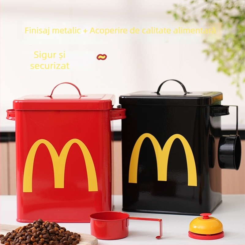 Metalic etanș pentru hrana pisicilor și câinilor, oțel galvanizat cu acoperire epoxidică, mărime M (6L/15L)