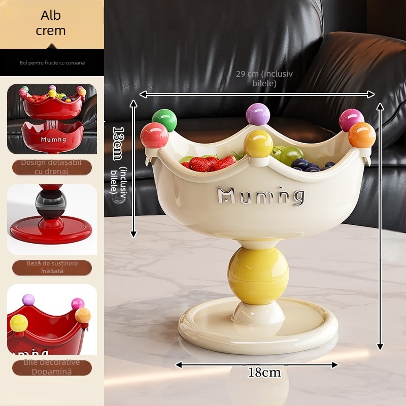 Dopamine tavă de fructe cu două niveluri, înălțată, cu drenaj, pentru sufragerie, decor creativ pentru gustări și bomboane