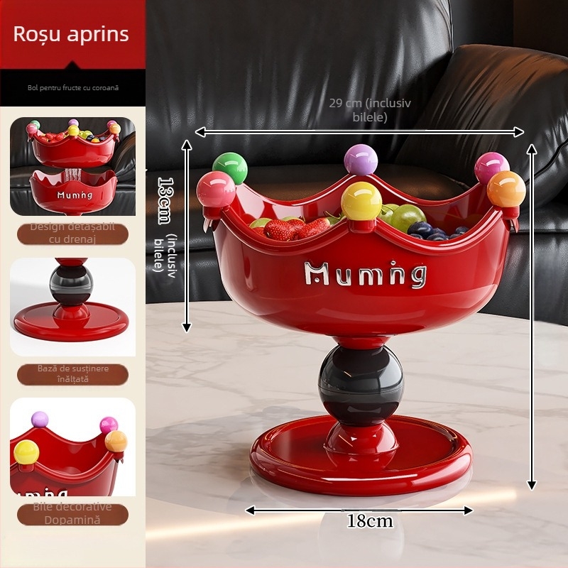 Dopamine tavă de fructe cu două niveluri, înălțată, cu drenaj, pentru sufragerie, decor creativ pentru gustări și bomboane