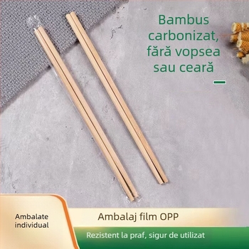 Bețișoare de unică folosință din bambus, extra lungi, ambalate individual, pentru uz casnic și takeout, rezistente la mucegai, carbonizate
