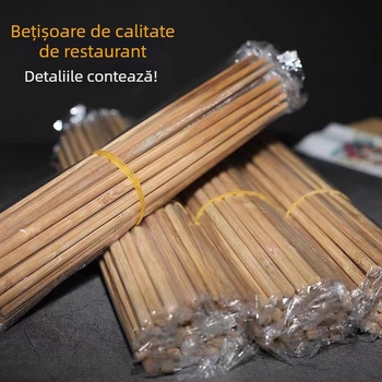 Bețișoare de unică folosință din bambus, extra lungi, ambalate individual, pentru uz casnic și takeout, rezistente la mucegai, carbonizate
