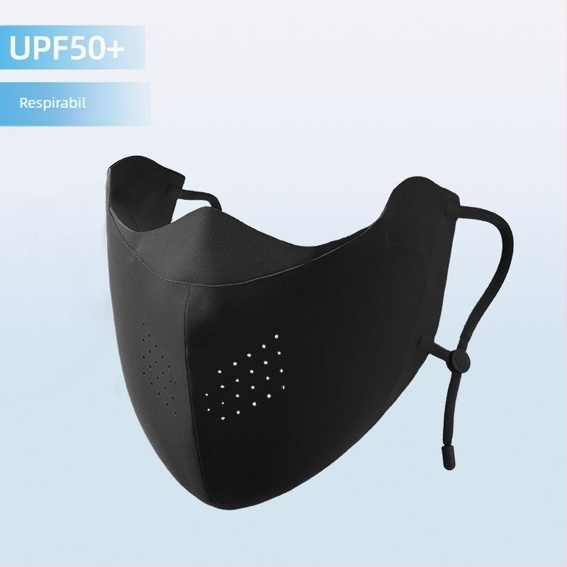 Mască cu formă de vulpe pentru protecție UV primăvară-vară – ușoară, mătăsoasă, respirabilă din plasă, UPF50+, unisex
