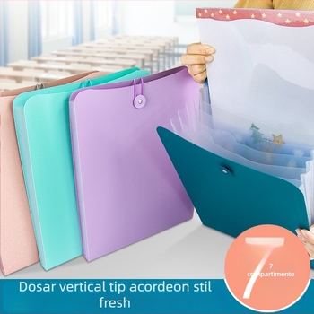 Dosar acordeon vertical A4 cu 7 compartimente pentru documente
