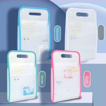 Dosar acordeon A4 portabil cu 13 compartimente, transparent, capacitate mare pentru documente și lucrări