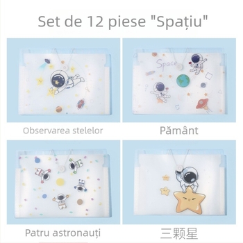 Mapă PP cu 5 buzunare pentru documente, design drăguț cu desene animate, A4 acordeon