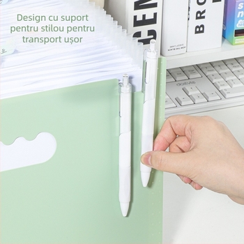 Organizator de fișiere A4 cu 25 compartimente, design acordeon, portabil, orientare orizontală sau verticală